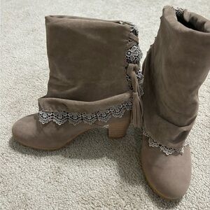Taupe ankle booties